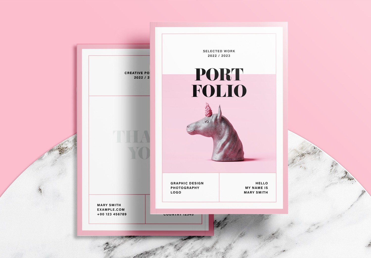 Free InDesign Pink Portfolio Layout Templates