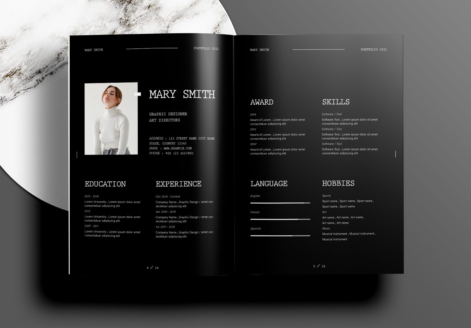 Graphic Design Portfolio Layout InDesign Template Download Free