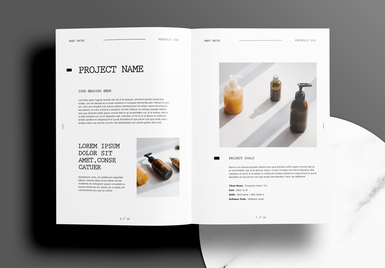 Free Graphic Design Portfolio Layout InDesign Template