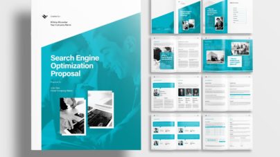 Free InDesign Business Proposal Template with Blue Accents