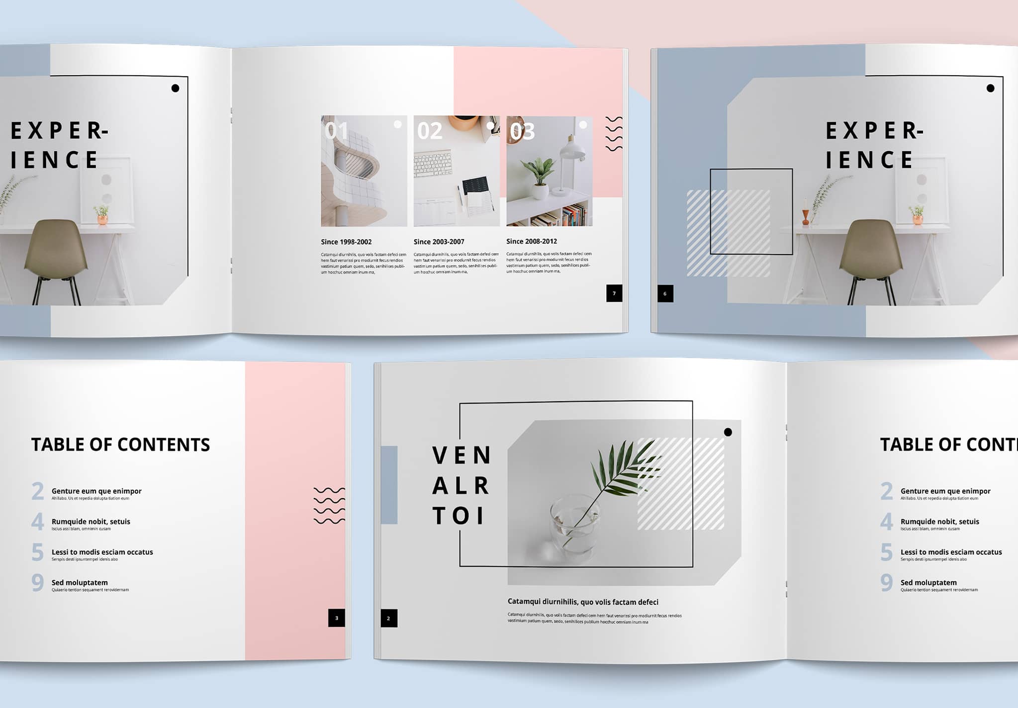 Close Up Preview Set of Minimal Landscape Portfolio Template