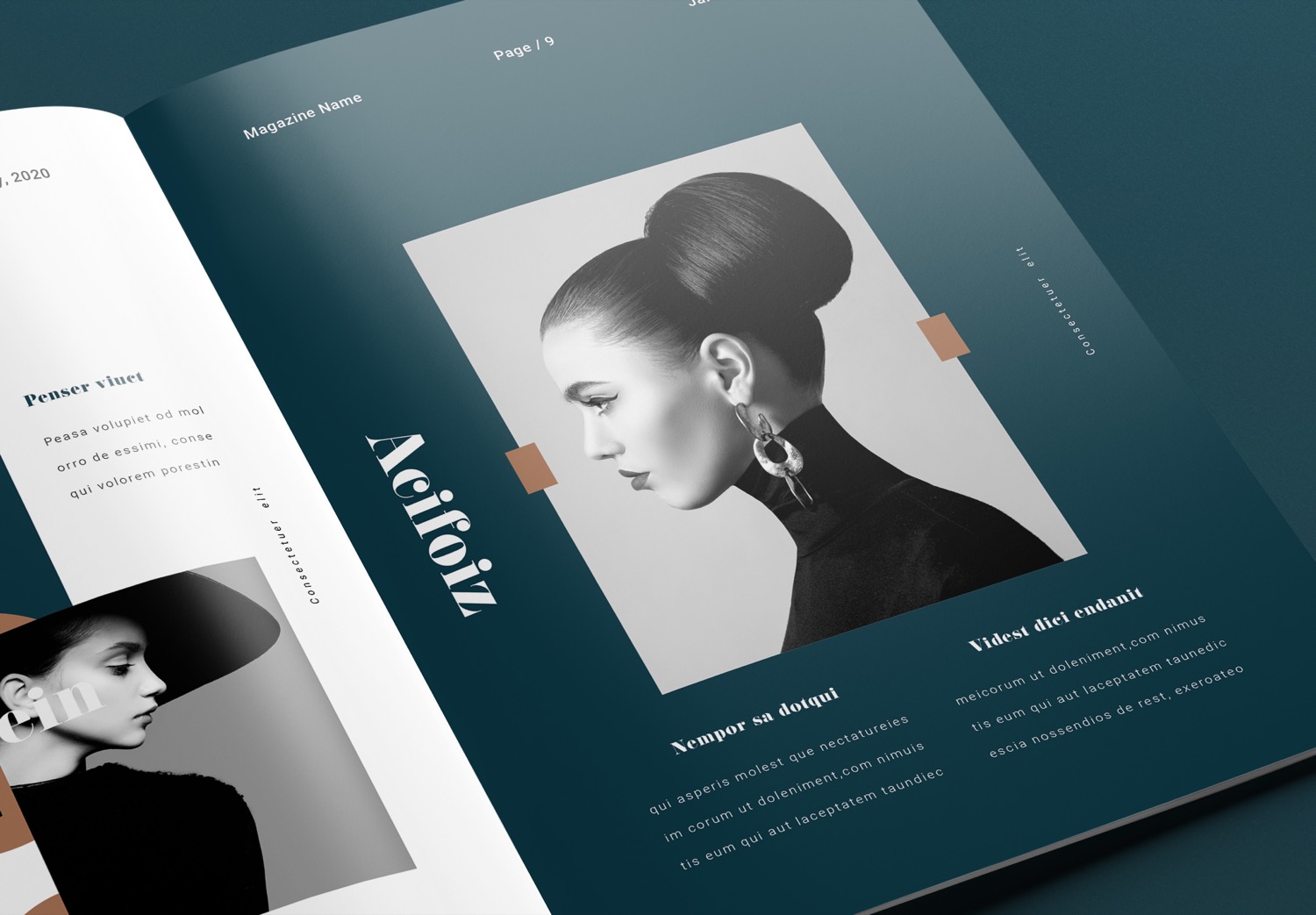 Close up of Modern Magazine Template