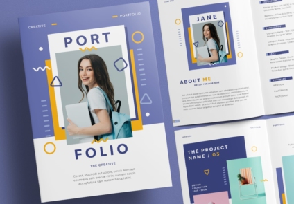 Cover Close Up Preview of Minimal design student portfolio layout template