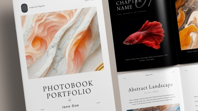 Cover Close Up Preview of Minimal album photobook portfolio layout template