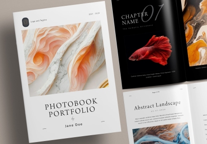 Cover Close Up Preview of Minimal album photobook portfolio layout template