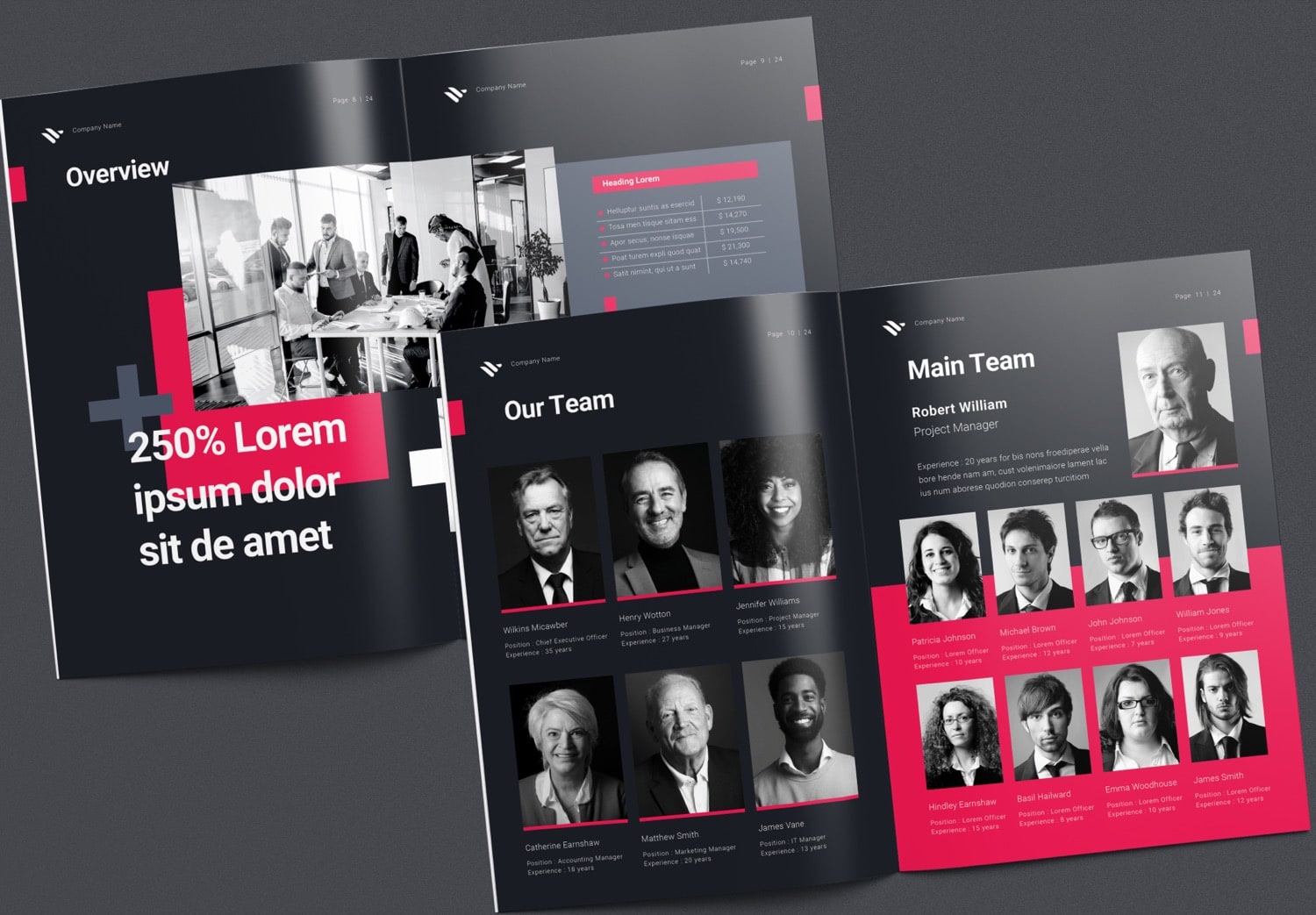 Close up of Free Download Company Profile Template