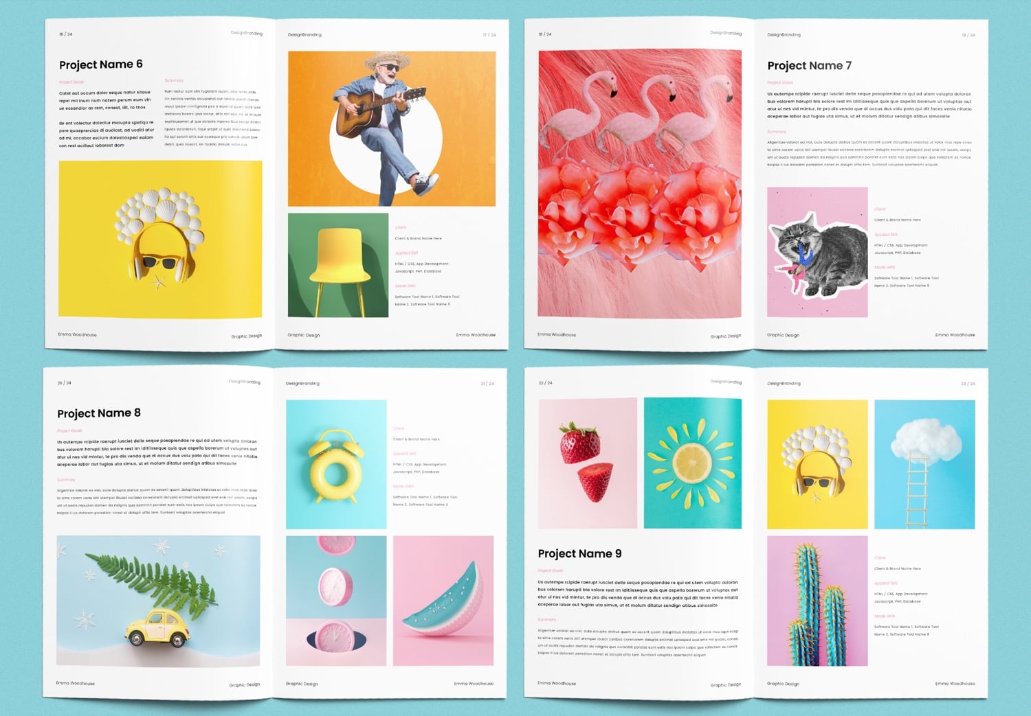Show Pages 16-24 of Free Minimal Pastel Green and Pink Portfolio Template