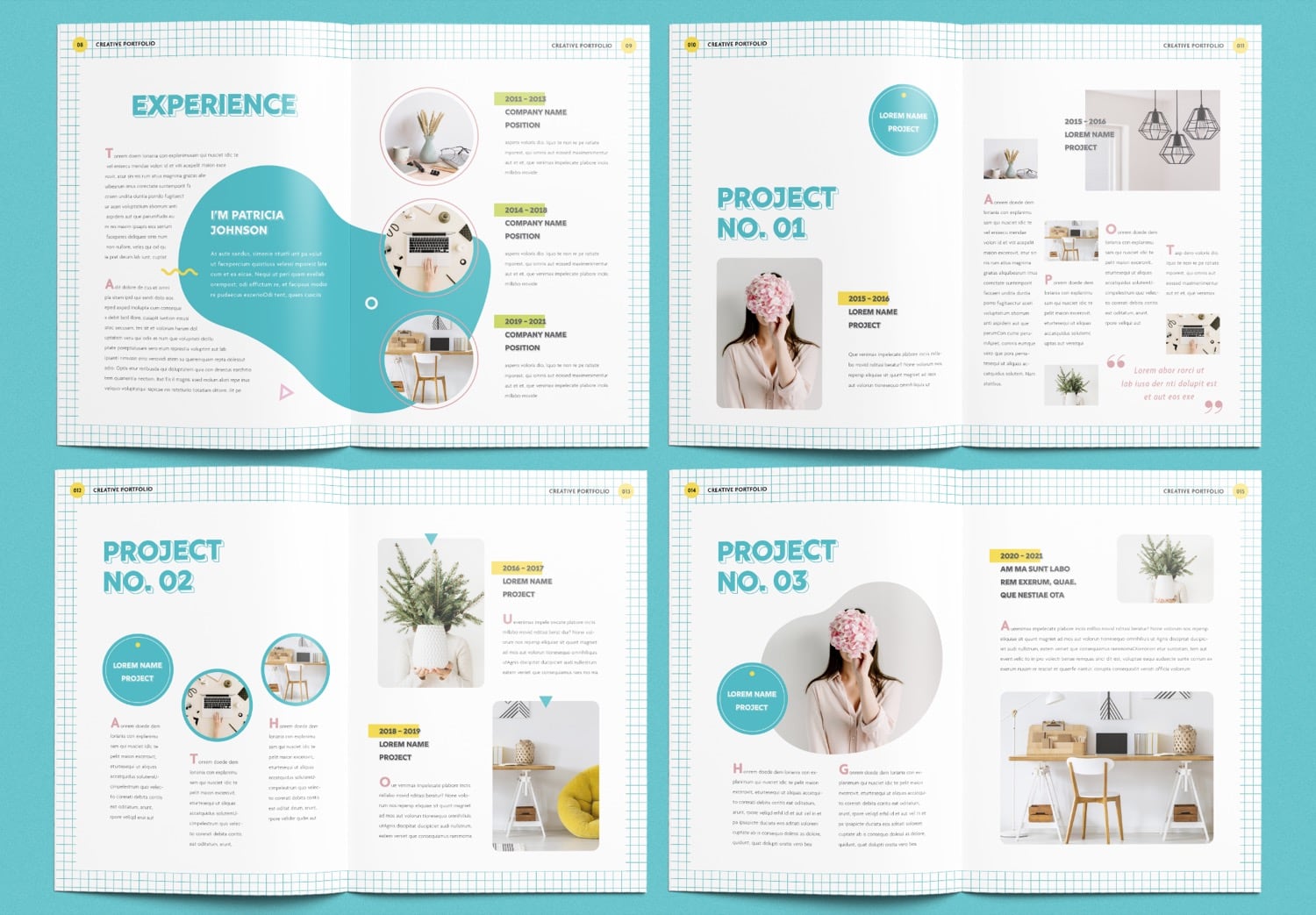 Show Pages 8-15 of Free Download Minimal Portfolio Template for students